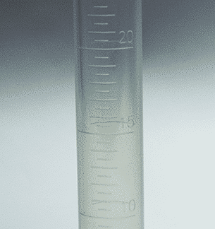 PROBETA GRADUADA EN ALTO RELIEVE PLÁSTICA CAPACIDAD 25 mL.