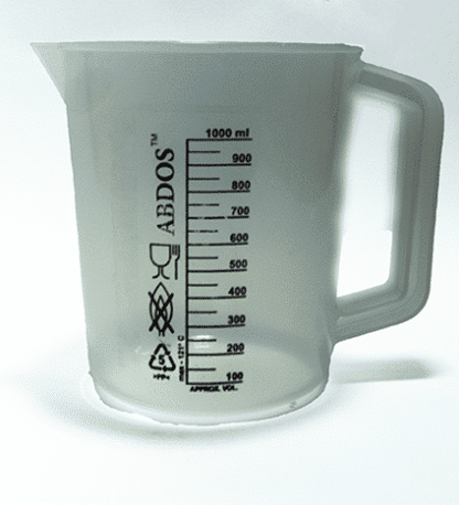 JARRA CON MANIJA EN PLÁSTICO CAPACIDAD 1000 mL.