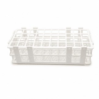 GRADILLA EN PLÁSTICO BLANCA PARA 40 TUBOS DE 20 mm