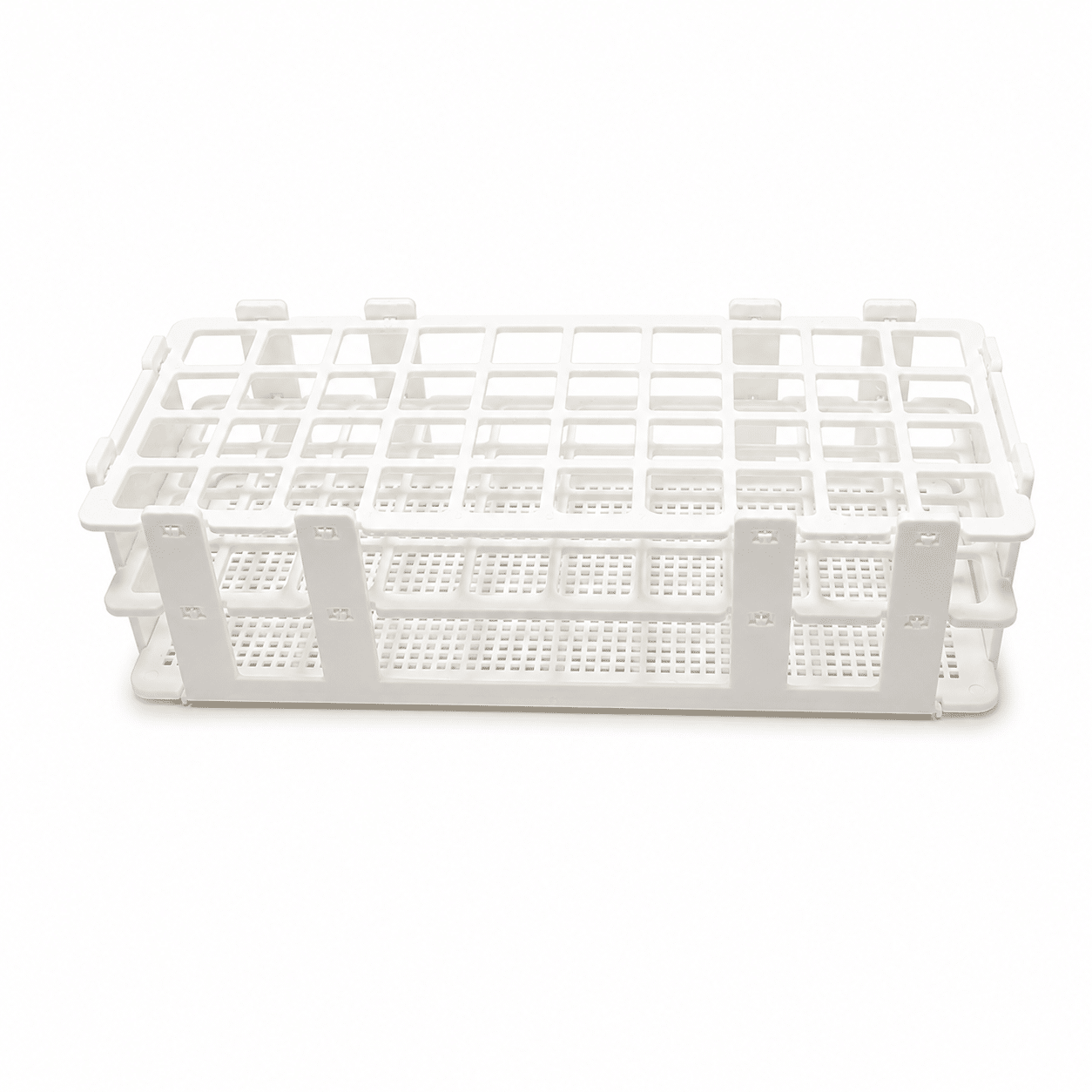 GRADILLA EN PLÁSTICO BLANCA PARA 40 TUBOS DE 20 mm