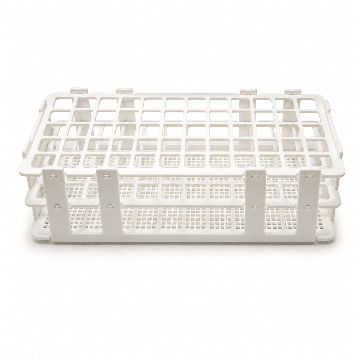 GRADILLA EN PLÁSTICO BLANCA PARA 60 TUBOS DE 16 mm