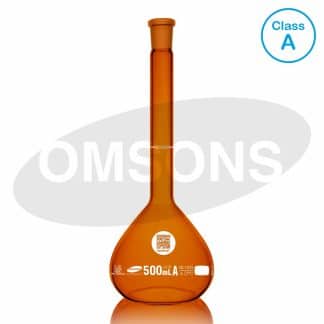 BALÓN VOLUMÉTRICO VIDRIO ÁMBAR CLASE A. TAPÓN VIDRIO. CERTIFICADO INDIVIDUAL.