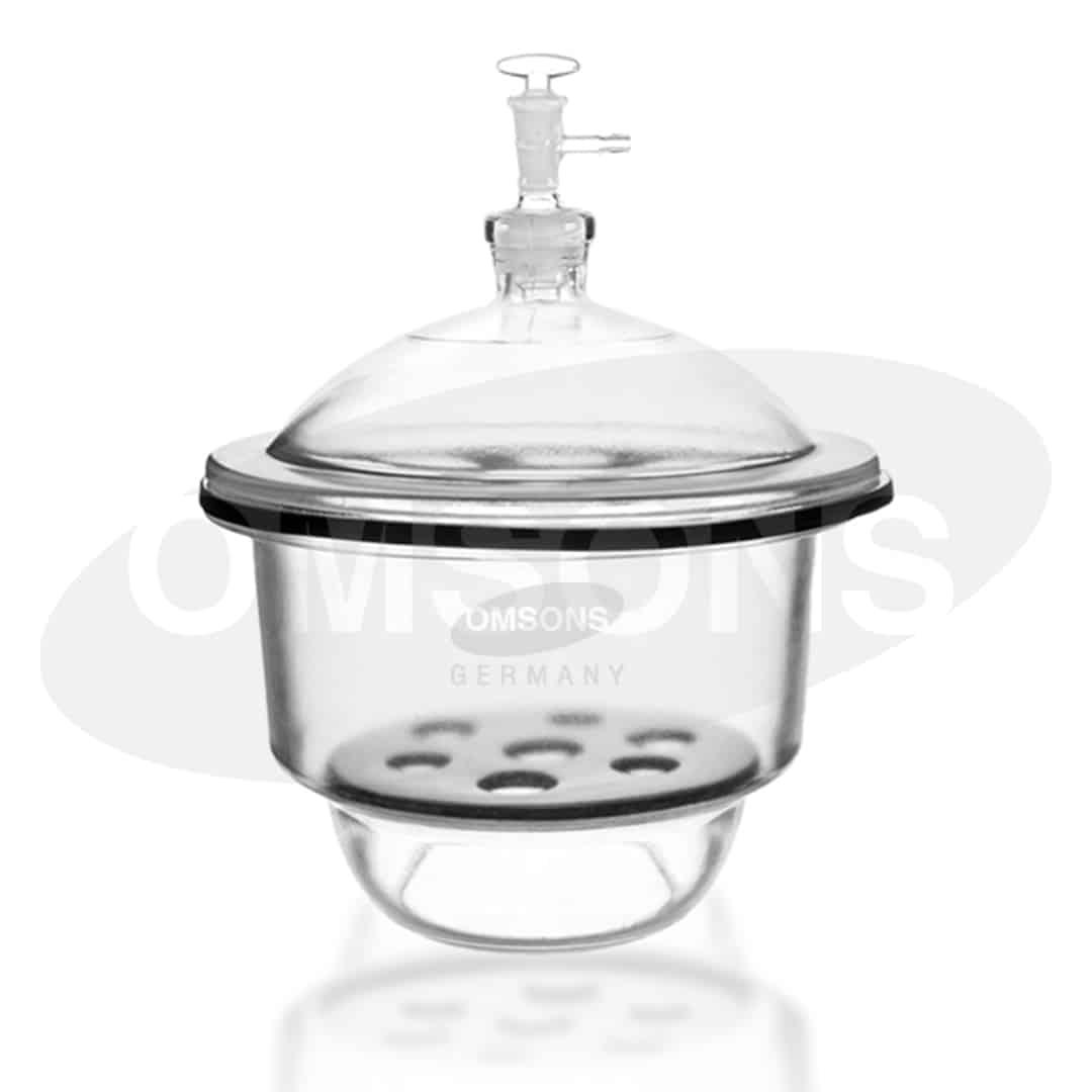 DESECADOR EN VIDRIO CLARO CON LLAVE Y CON PLACA EN PORCELANA