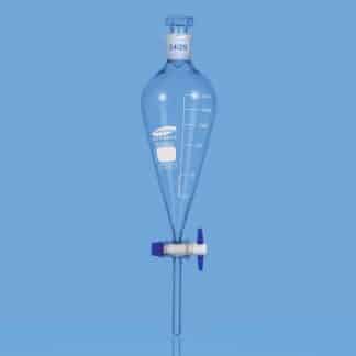 EMBUDO DE SEPARACIÓN GRADUADO LLAVE DE TEFLÓN. TAPÓN DE PLÁSTICO