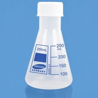 ERLENMEYER EN PLÁSTICO CUELLO ANGOSTO CON TAPA ROSCA